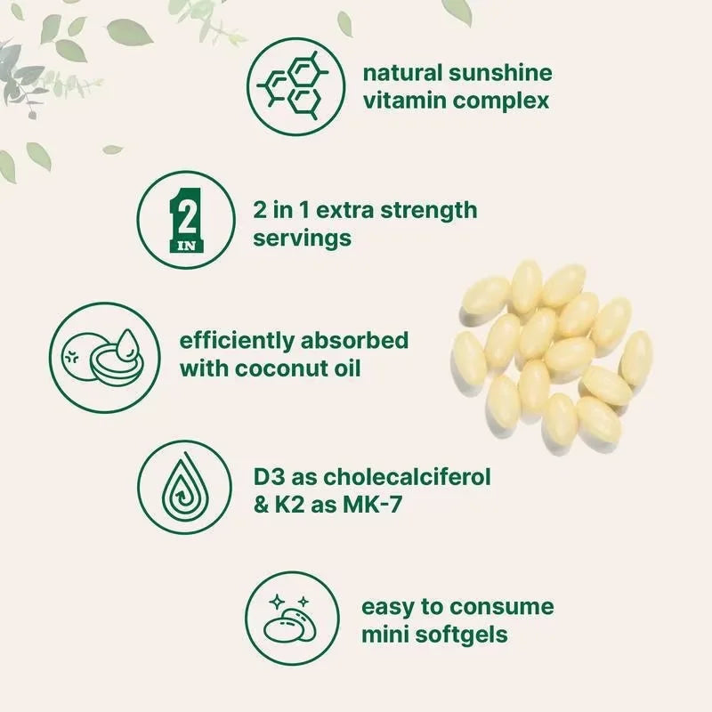 Premium Vitamin D3 + K2 with Coconut Oil